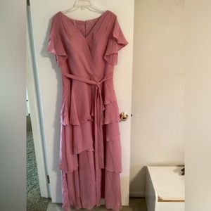 Long dress with sash belt
